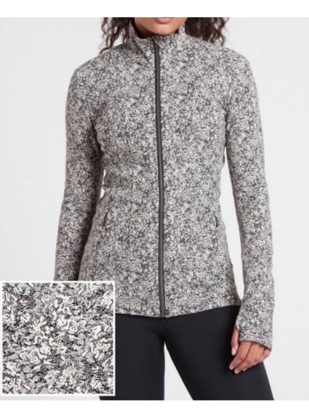Athleta Shanti Salutation Moonflower Jacquard Full-Zip Jacket - Picture 4 of 4